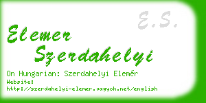 elemer szerdahelyi business card