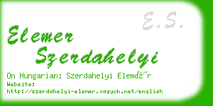 elemer szerdahelyi business card